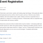 event registration page