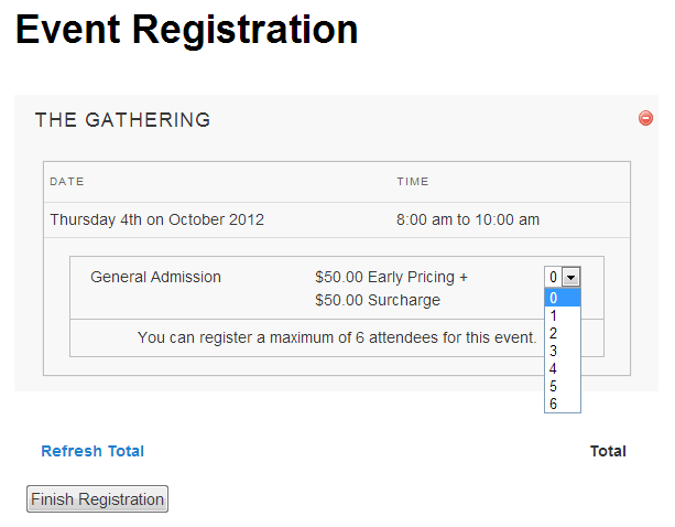 Multiple Event Registration - view cart