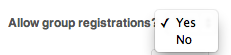 Allow Group Registrations Option
