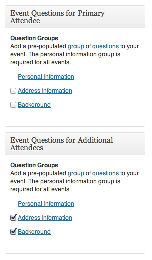 Attendee Question Groups