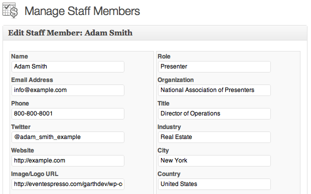 WordPress Event Staff Manager